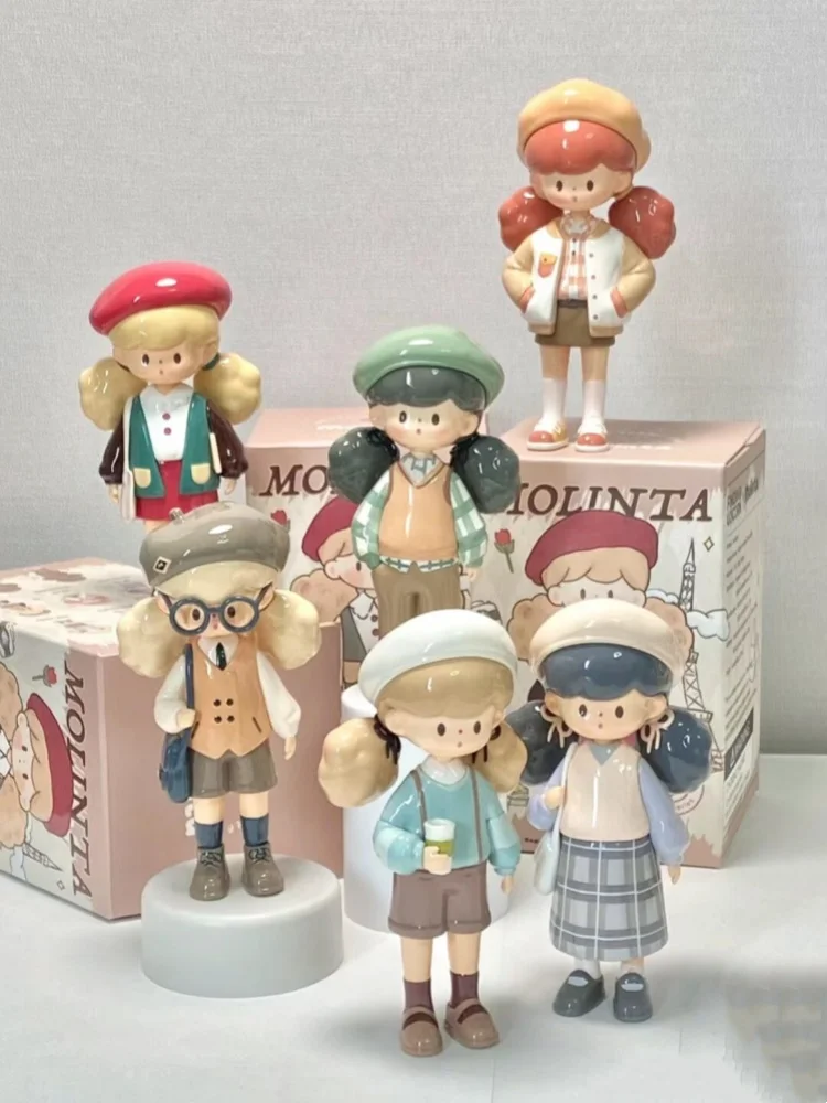 Genuine Kawaii Molinta School Time Series Blind Box  Mystery Box Toys Anime Action Figure Desktop Ornaments Figurines Girls Gift