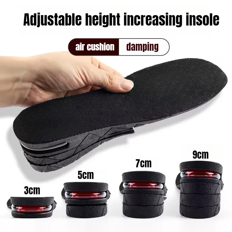 Height Increase Insoles Air Cushion Elevator Shoe Insole Lifts Kits Inserts Variable Insole Adjustable Cut Taller Support Pad