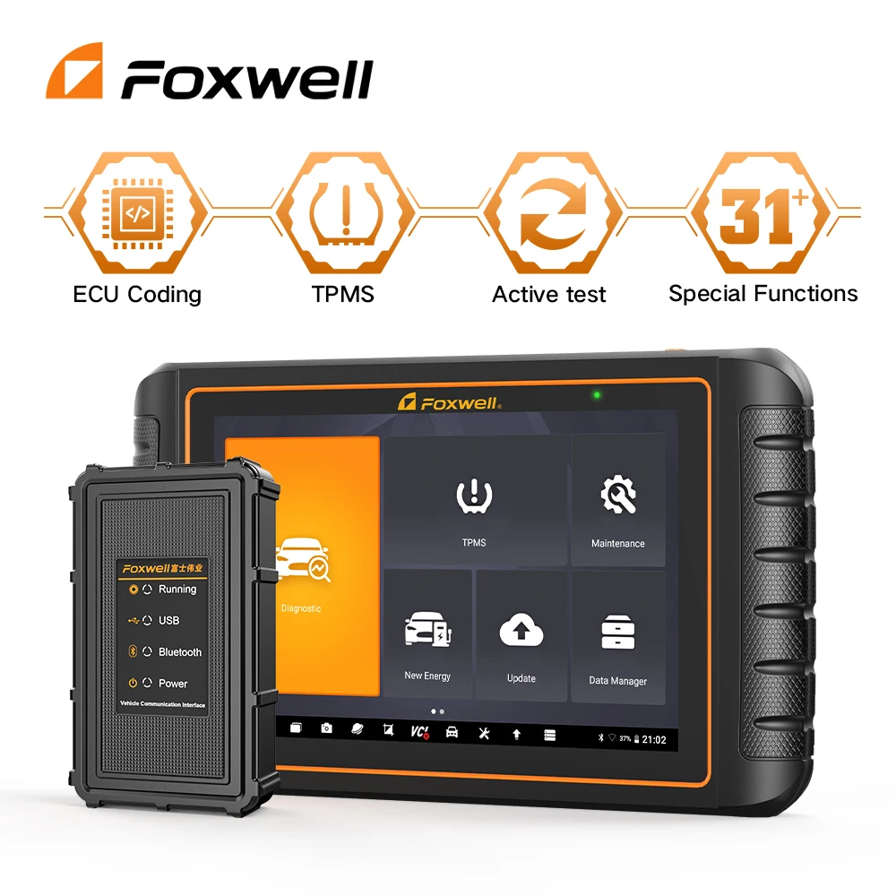 Foxwell GT75TS OBD2 Car Diagnostic Tool All System ECU Coding TPMS Service Active Test Automotive Tool Professional OBD2 Scanner