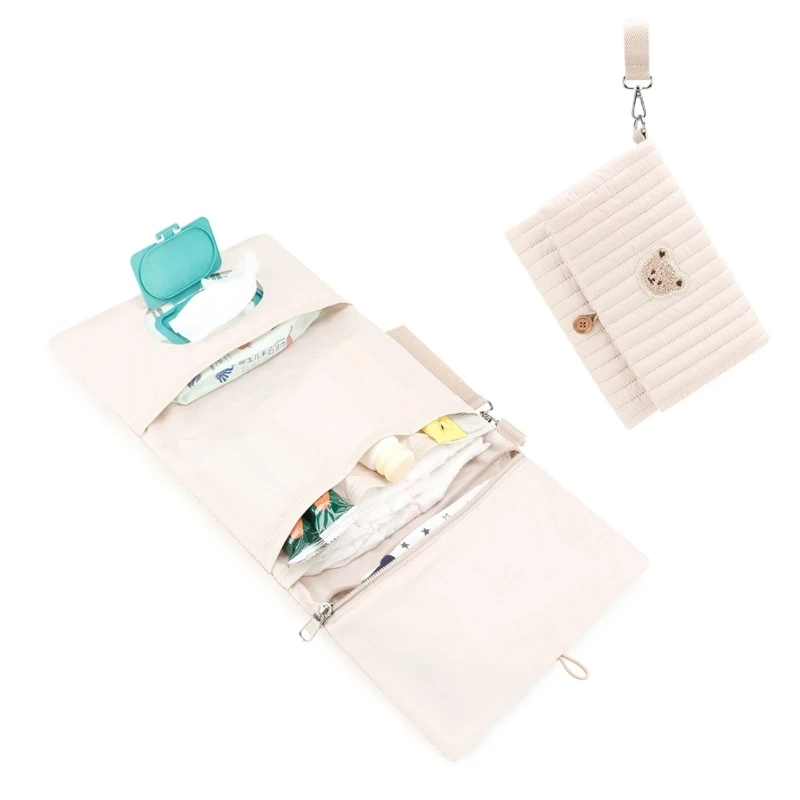 منظم حفاضات الأطفال المحمول مع مساحات تخزين لعربات الأطفال، تصميم قابل للطي من أجل الأبوة والأمومة