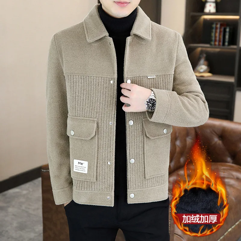 

2023 New Men's Popular Thickened Warm Woolen Jacket with Detachable Lining