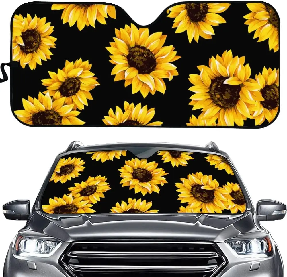 JoyLamoria Sunflower Car Windshield Sunshade Front Window Sunshade Universal UV Protection and Thermal Insulation