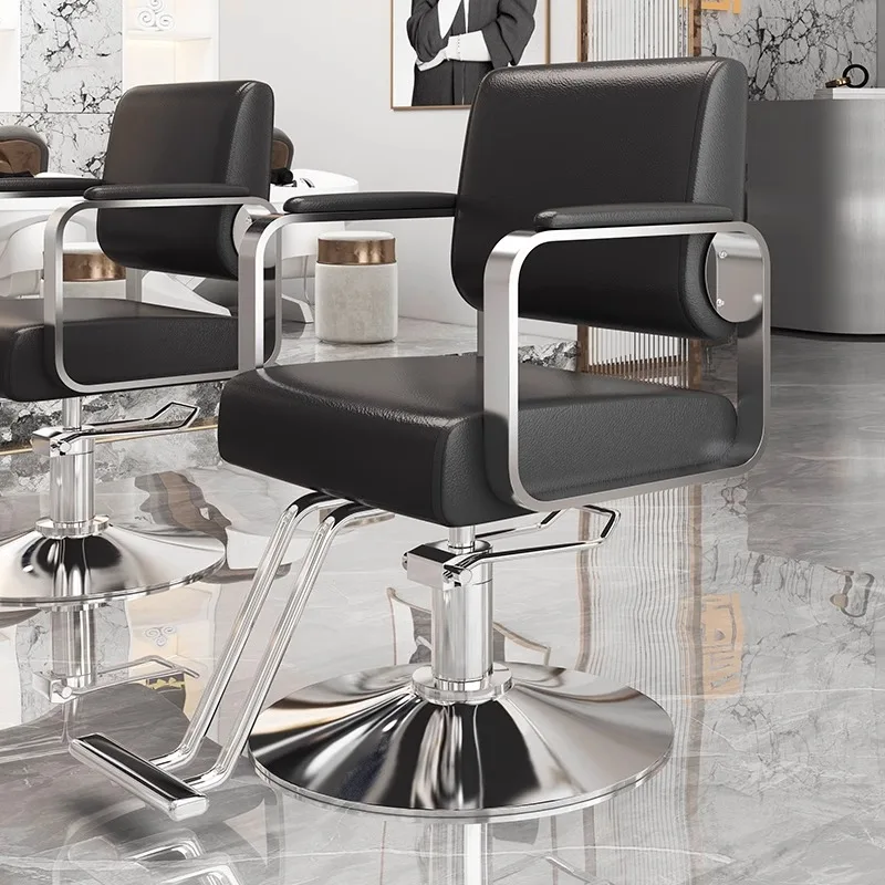 

Роскошные металлические парикмахерские кресла, минималистичный дизайн, искусственная кожа, парикмахерские кресла для химической завивки, косметическая мебель для мытья волос Friseur Stuhl Lslfy