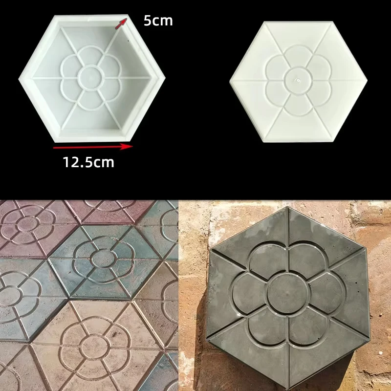 Plum Shaped Hexagonal Cement Mold 12.5 * 5Cm Hollow Grass Planting Brick Ecological Slope Protection Concrete Component