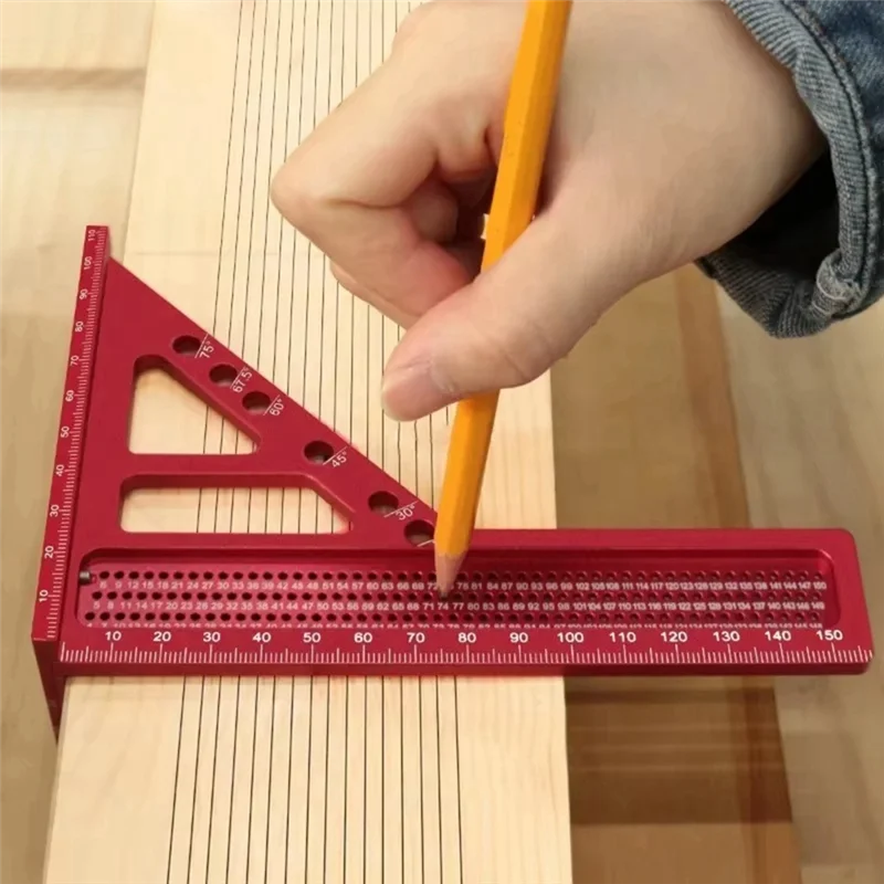 

The New Woodworking Triangular Hole Ruler With Angle Locating Pin And T-Marking Hole Multi-Angle Measuring Tool