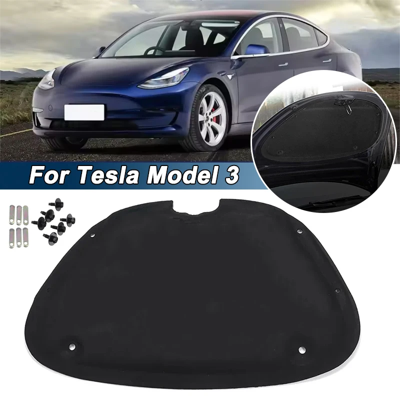 

Для Tesla Model 3 2017-2023 автомобильный передний капот двигателя шумоизоляция хлопковая защитная накладка звукоизоляционный коврик противоударный