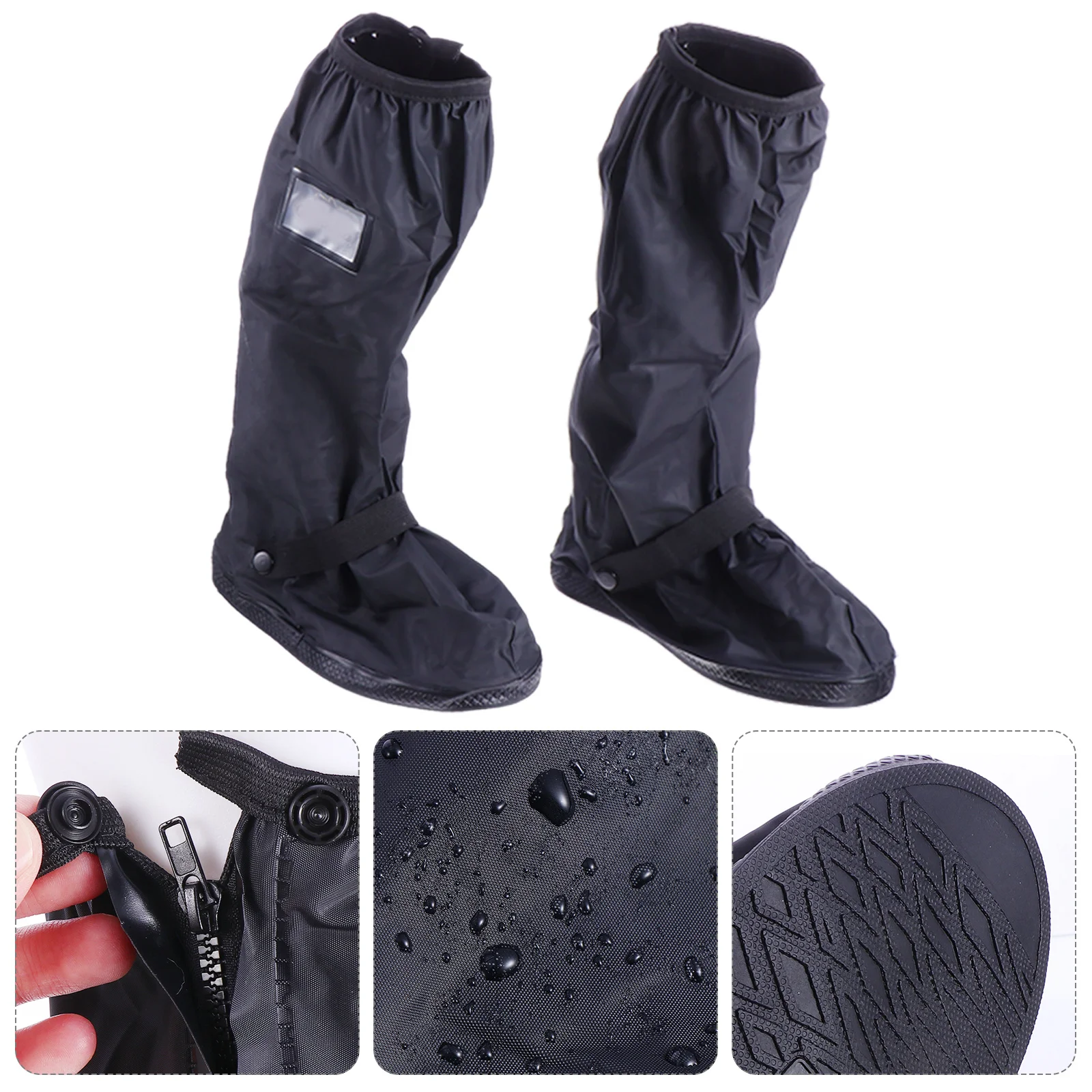 

1Pair Waterproof Bike Overshoes Heavy Duty PVC Construction with Anti-Slip Tread Suitable for Riding Fishing Outdoor Use
