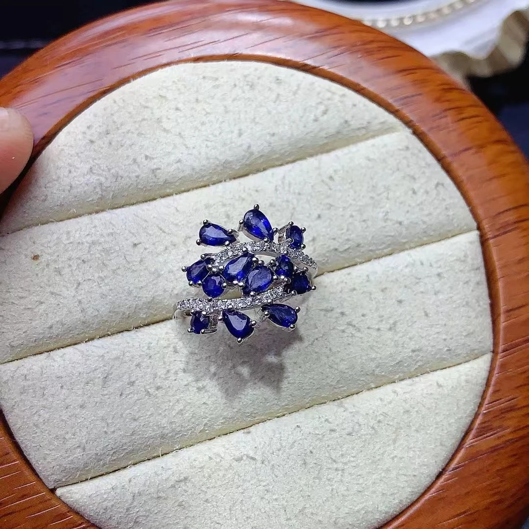 

KJJEAXCMY Pure Natural Sapphire S925 silver exquisitely Ring Full of luster Simple, elegant and high-end Bestseller Birthday