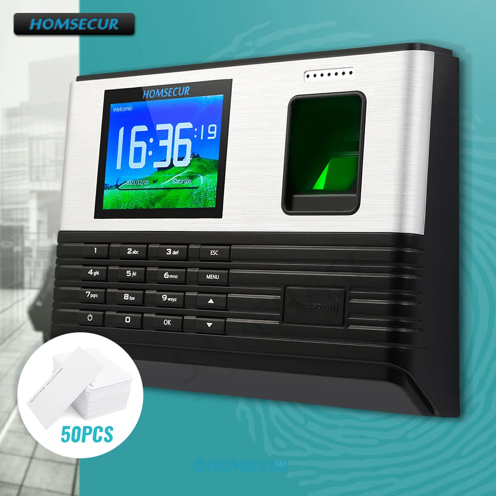 

Employee Recorder Biometric Fingerprint and RFID Attendance Office Time Clock&Access Control+Free Software+WiFi+DST+50Pcs Cards