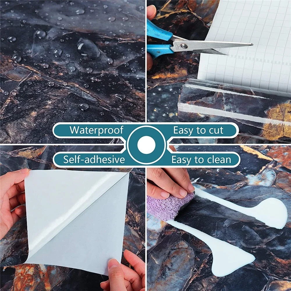 Papel tapiz de mármol para cocina, papel de Contacto autoadhesivo para mostrador, mesa, escritorio, baño, PVC, impermeable a prueba de aceite