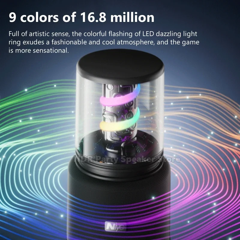 Minialtavoces portátiles BT5.3, inalámbricos por Bluetooth, RGB, con sonido estéreo, soporte para graves, tarjeta TF/Aux/reproducción USB, Caixa De Som