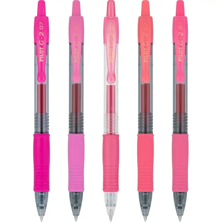 Pilot G2 Pink Premium Gel Pens, Fine Point, Assorted Ink, 5 Count