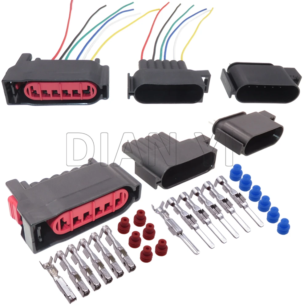 1 Set 6 Way Auto Socket AC Assembly 4M51-9F836-BK 4M5T-14A464 Accelerator Pedal EPC Connector