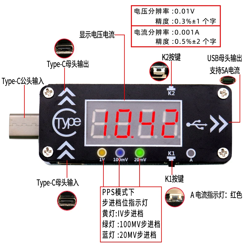 TEP-KG Peter Fast Charge Trigger Leurre Dirk Affichage Numérique Tension et Courant Compteur Test D'inspection tingFull Protocole P