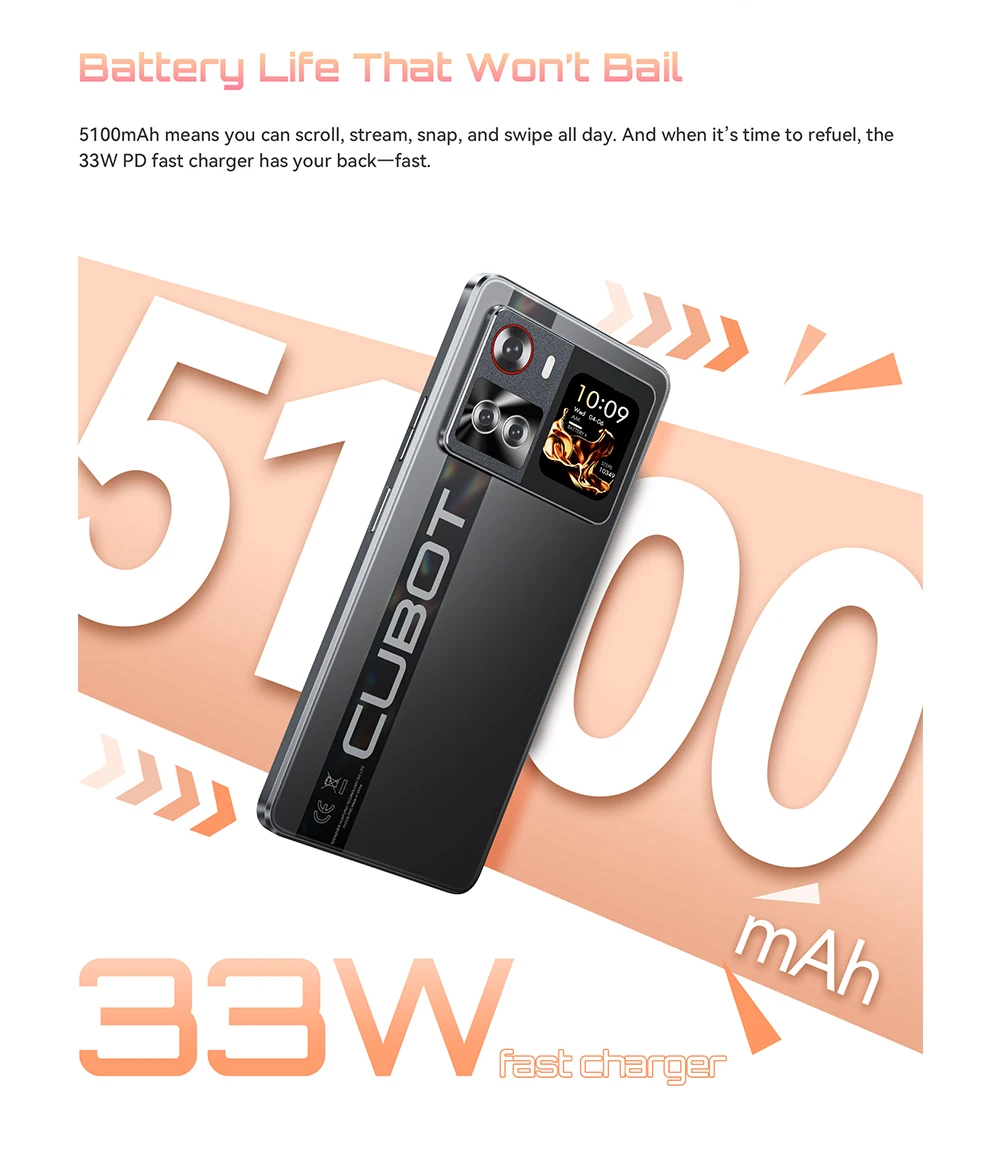 [Ship From UK] Cubot X100 Android 15 5G Smartphone 6.88" 120Hz 16GB(8+8) RAM 256GB ROM 64MP 5100mAh 33W NFC Mobile Phone