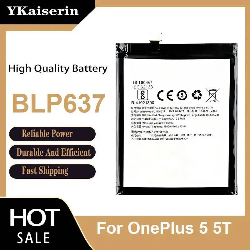 

Hardwearing BLP637 Mobile Phone Battery Safe And Reliable 3300Mah For Oneplus 5 5T