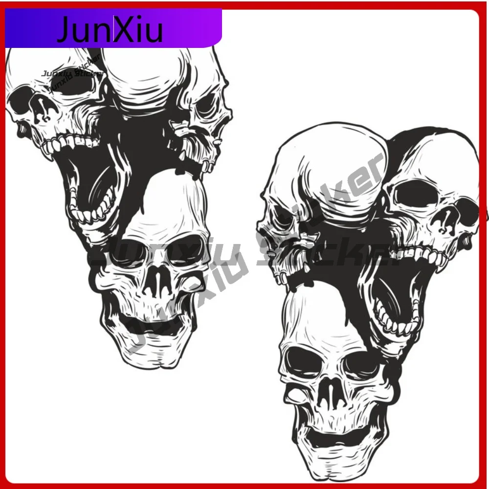 

2x Personalized Skull Sticker Graphic Scratch-Proof Decoration Custom Sticker Camping Car Decoration X500 Motorcycle Cartoon PVC