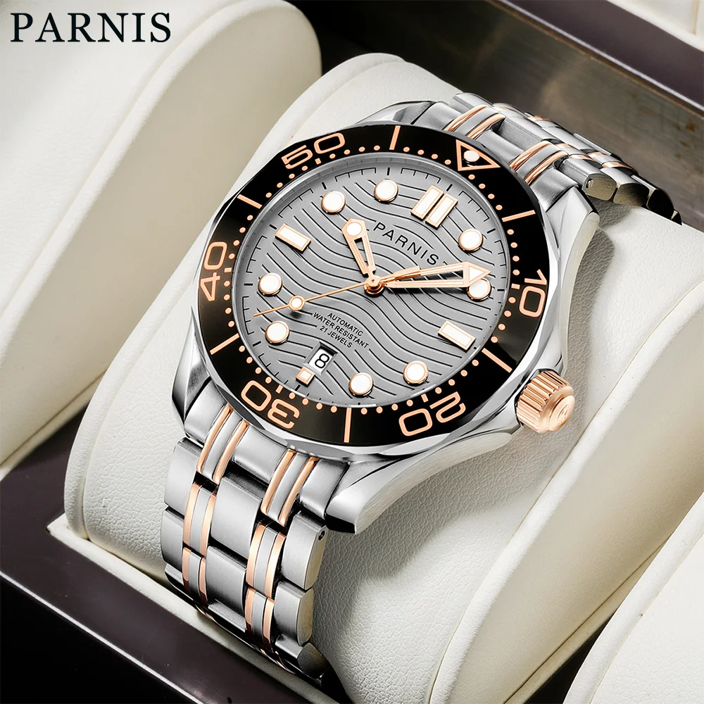 Parnis 42mm 2023 New Arrival Miyota8215 Automatic Mechanical Luminous Men Wristwatch