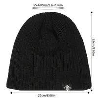 Autumn/Winter Fleece Thick Knitted Thermal Blend Hat 2
