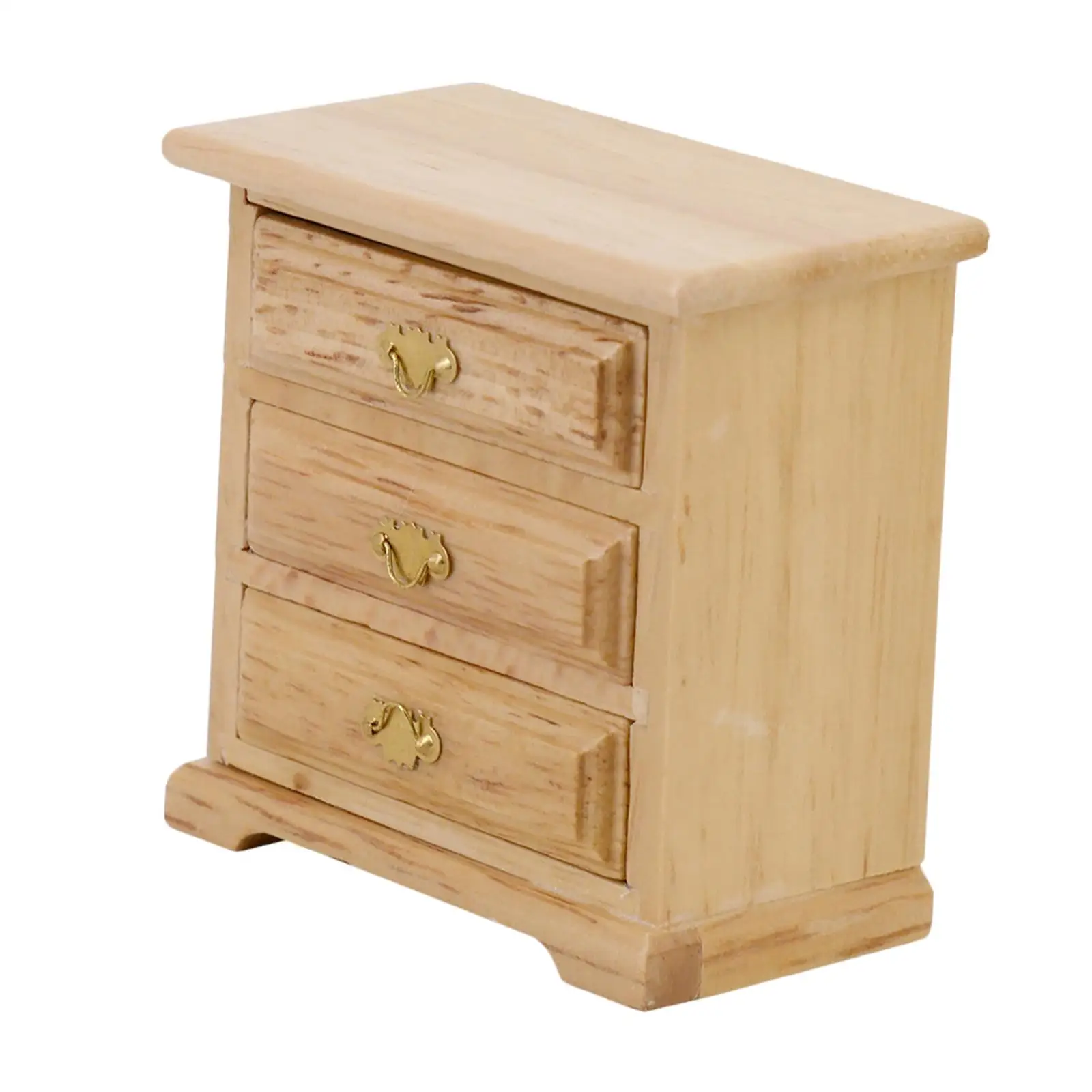 خزانة مصغرة على الطراز العتيق مع أدراج 1 12 أثاث غرفة نوم بيت الدمى لعبة مشهد صغير للأطفال #2