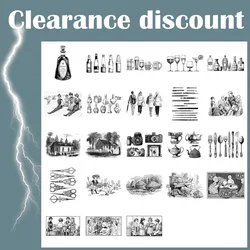Clearance Price Reduction Flower Wine Cup Girl Retro Children Study Camera Mom Christmas Stamp Crafts Card Scrapbooking NO Dies