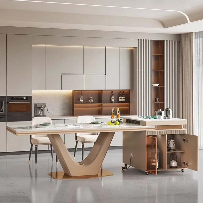 طاولة طعام كلاسيكية حديثة فاخرة قطعة مركزية رف تخزين طاولة طعام المطبخ شحن مجاني أثاث كوميدور للمكياج