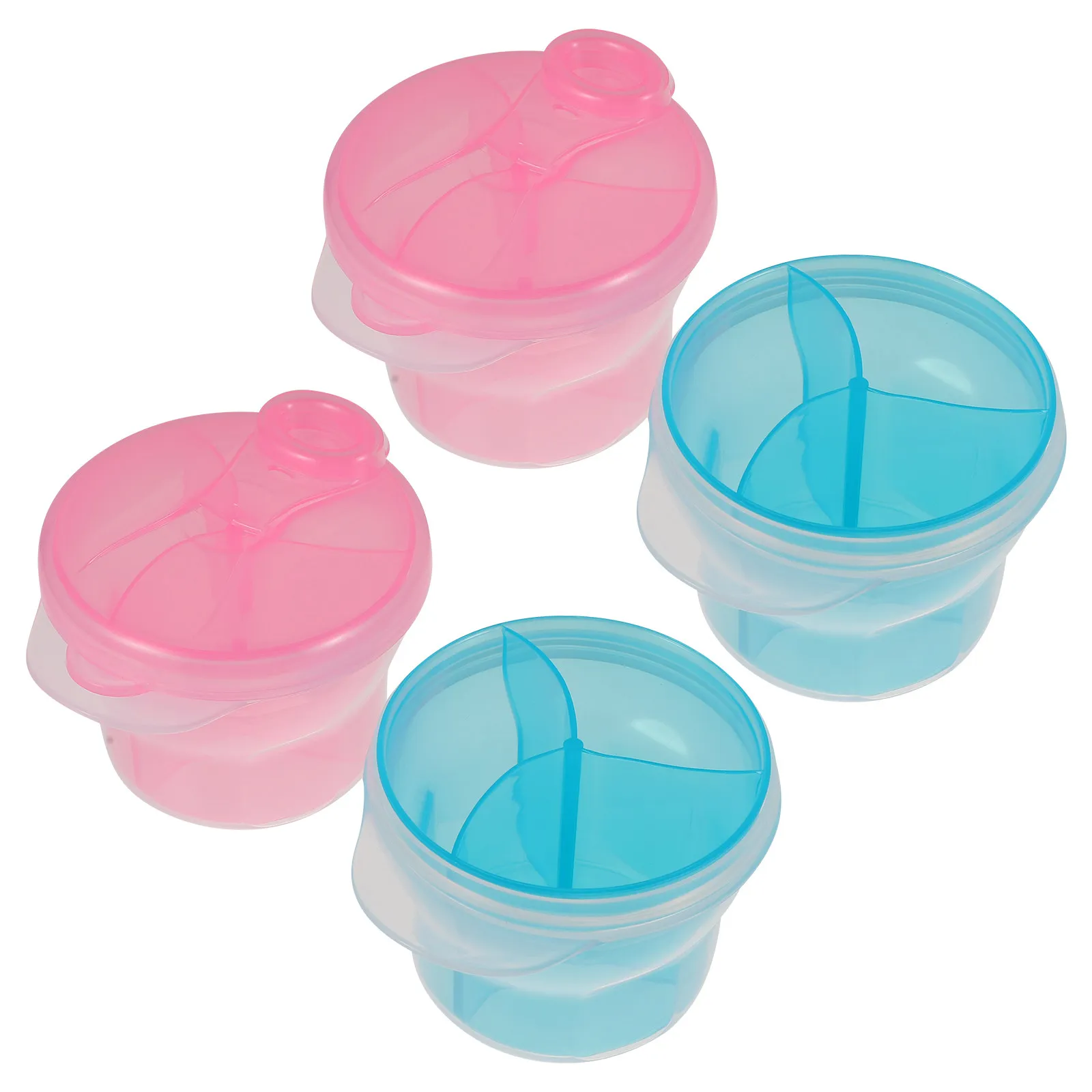 

4Pcs Rotating Milk Powder Box Safe Food Container Large Capacity Leak Proof Smooth Thick Wall Portable Formula