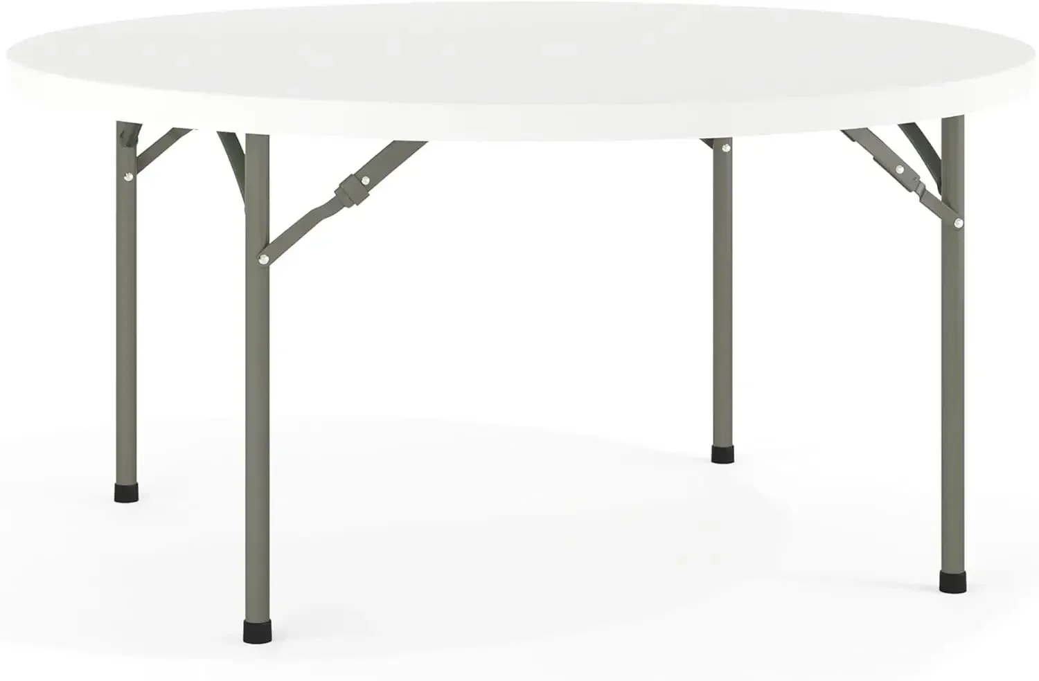 5' Round Plastic Folding Event Table for Parties and Trade Shows, Portable Indoor/Outdoor Event Banquet Table, White