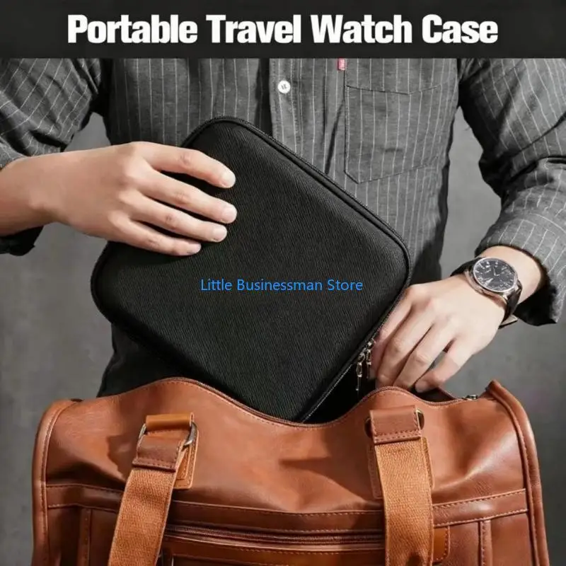 Watch Holder For 6 Watches Oxford Cloth With Soft Interior Padding Organizers Case Storage Bag Double Zipper Design M76A