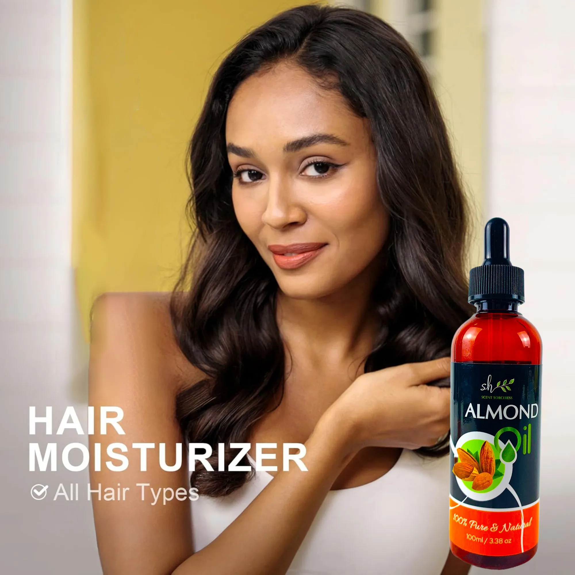 

SCENT SORCERESS 100ml Almond Oil Scalp Intense Repair Nourishing Brighten Skin for All Hair Relaxation Massage Spa Essential Oil