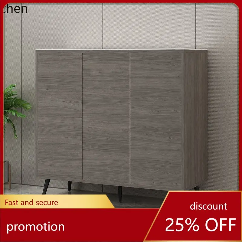 HT Solid Wood Rock Slab Shoe Cabinet for Home Entrance Balcony Large Capacity Modern Widened Surface