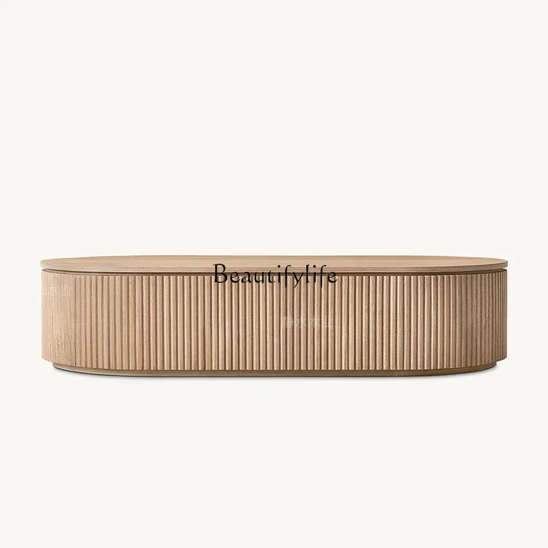 

FG11**American simple living room sofa solid wood round coffee table B & B coffee tea table