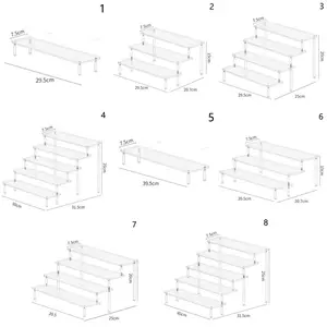 1-4 camadas acrílico expositor durável rack de exibição para cupcake perfume boneca transparente trapezoidal caixa cega prateleira de armazenamento 8 principais vendas palangana transparente - №8