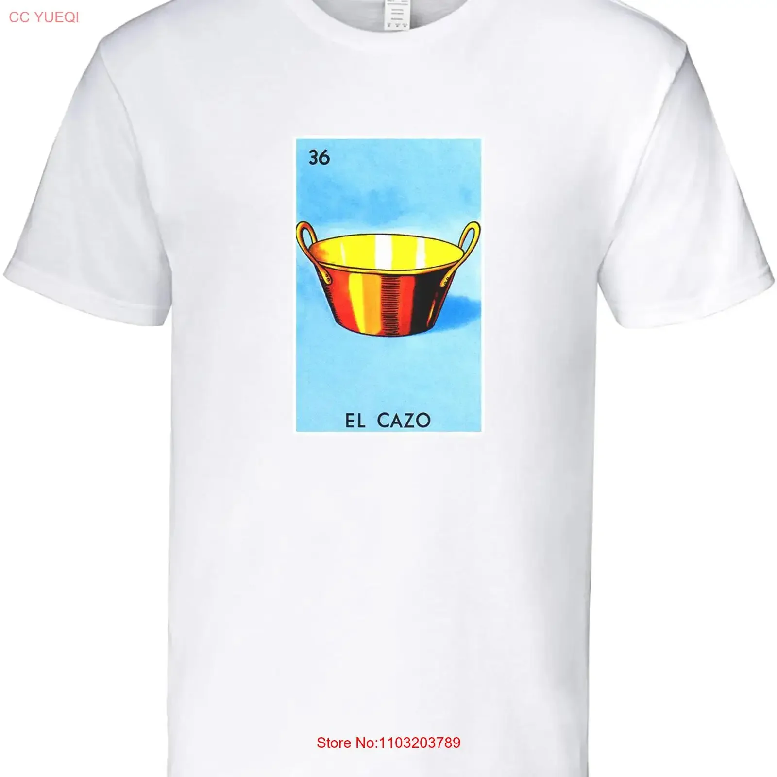 Camiseta divertida Mexicana Bingo Lotería El Cazo, varios colores, estilo vintage lavado, elástica, transpirable, ligeramente gráfica, informal