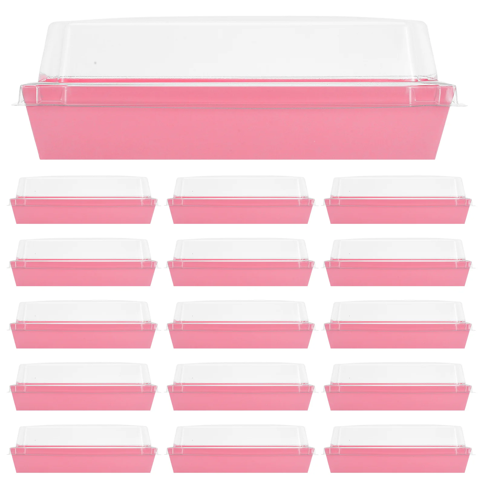 

50pcs Rectangular Bakery Clear Baking Packaging Containers Dessert Boxes Fresh Keep Holder Plastic Bread Storage Boxes For