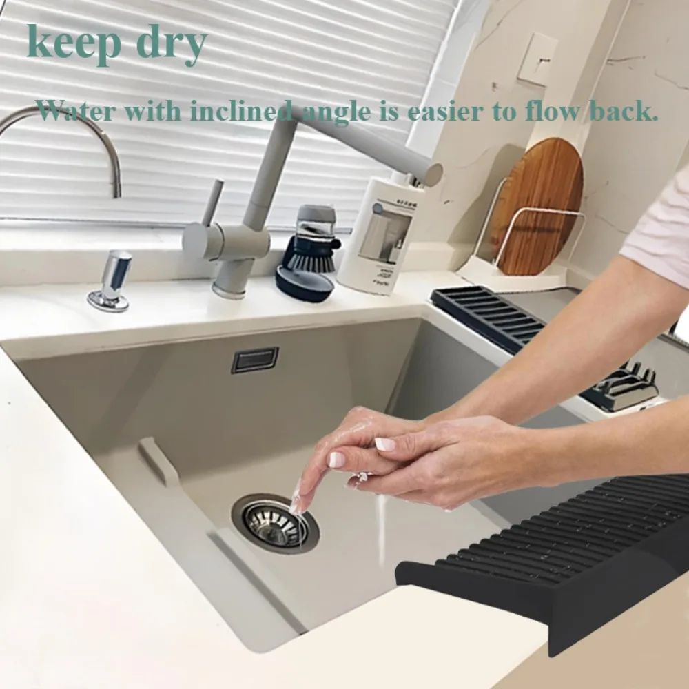 Silicone water baffle can be cut. Water baffle, splash plate on the edge of kitchen bathtub sink, and protective cover for sink