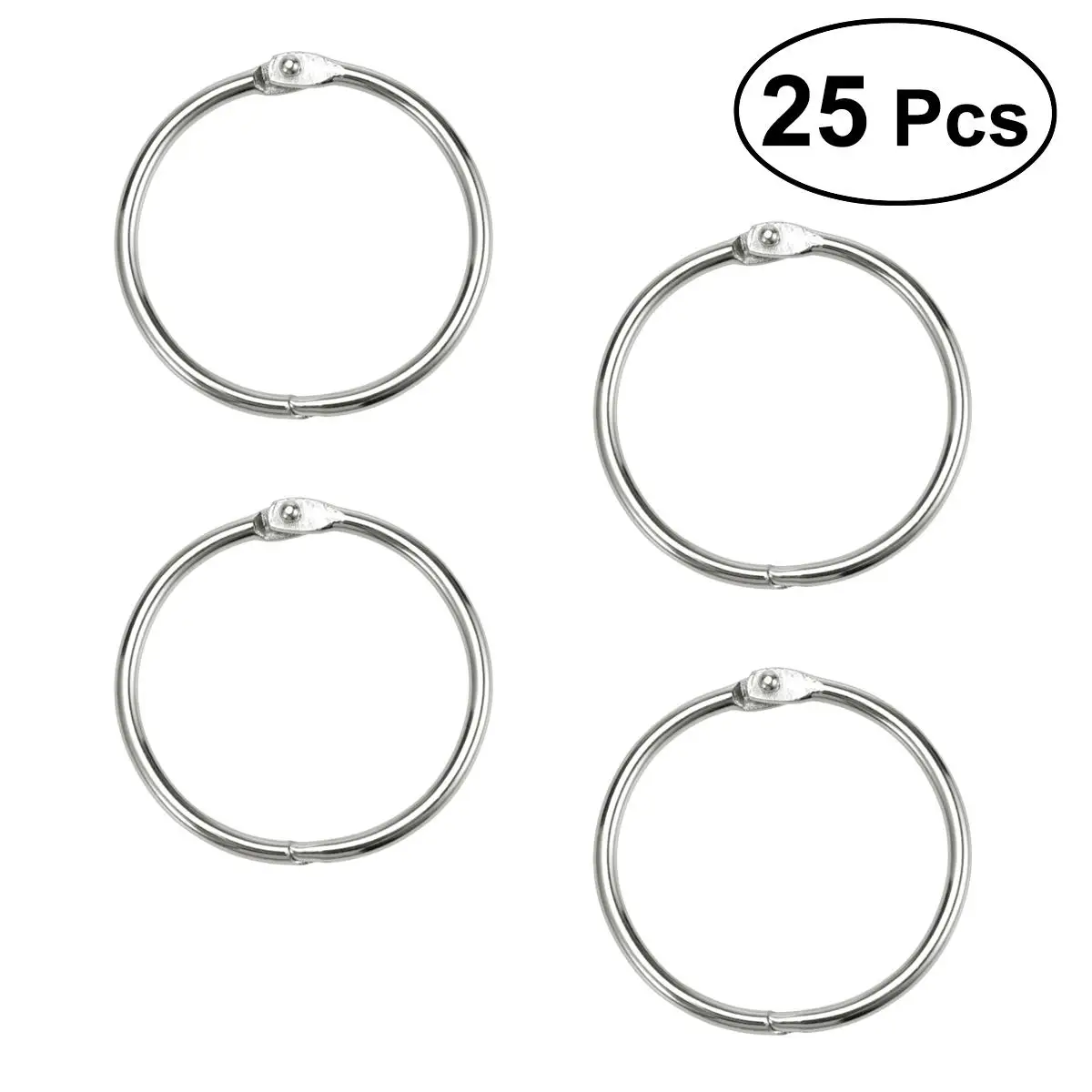 25 Pcs Binding Ring Key Circle Clips Rings Index Card Scrapbook Scrapbooking Metal Binder Paper Holder Loose Leaves Calendar