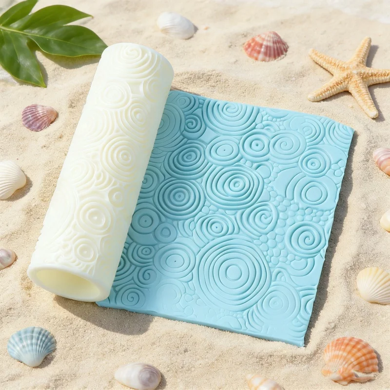 Spiral Swirl Clay Texture Roller 3D Circle Pattern Cylinder Mold for Polymer Clay Earrings & Jewelry Making view 2