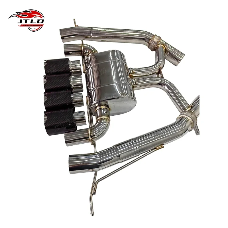 JTLD 304SS シングルミッドパイプエキゾーストシステム BMW G80 M3 G82 M4 G8x S58 V6 3.0T 2019-2023用 バルブ付きキャットバックエキゾースト