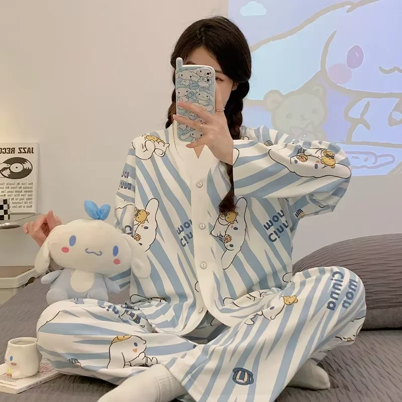 Sanrio pajamas spring and autumn cardigan two-piece set Yugui dog home clothes Sanrio home clothes cartoon Yugui dog pajamas