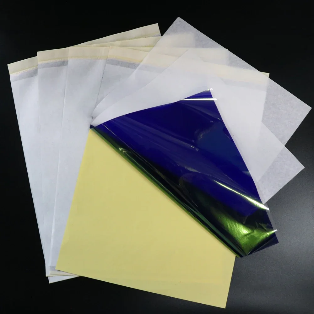 

50/100 шт. бумага для переноса татуировок, карбоновый трафарет, размер А4, слои, машина для переноса татуировок от руки, термокопировальный аппарат, трафаретная бумага