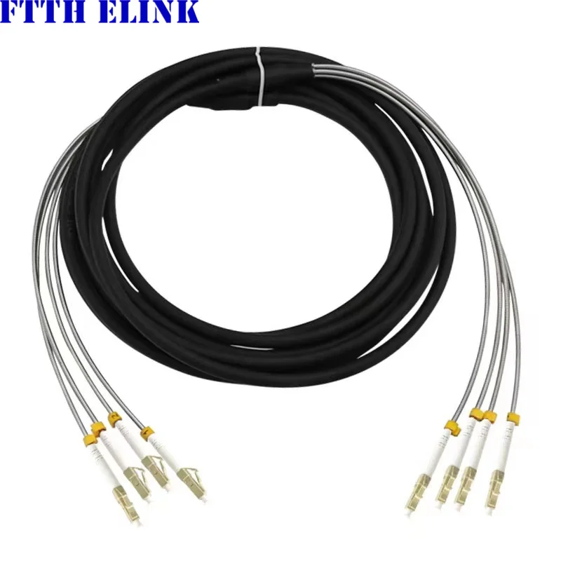 Cordon de raccordement à fibre optique pour l'extérieur, 2 cœurs, 2 fibres, monomode, cavalier FTTH ELINK, CStore I, SM, OM3, OM4, OM2, LC, SC, David, ST, 2C, 4C, 200m