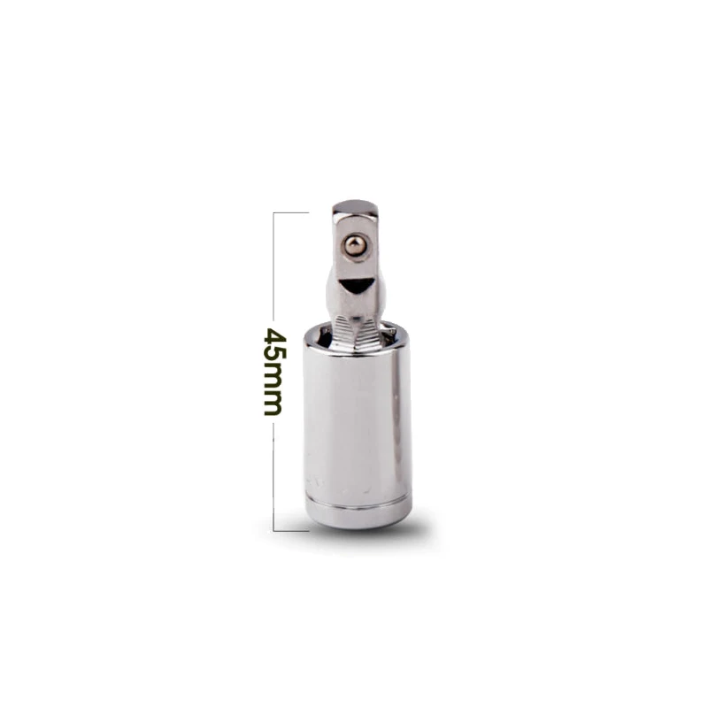 Set Socket Chrome-Vanadium Steel Silver Ratchet Angle Extension 1/4