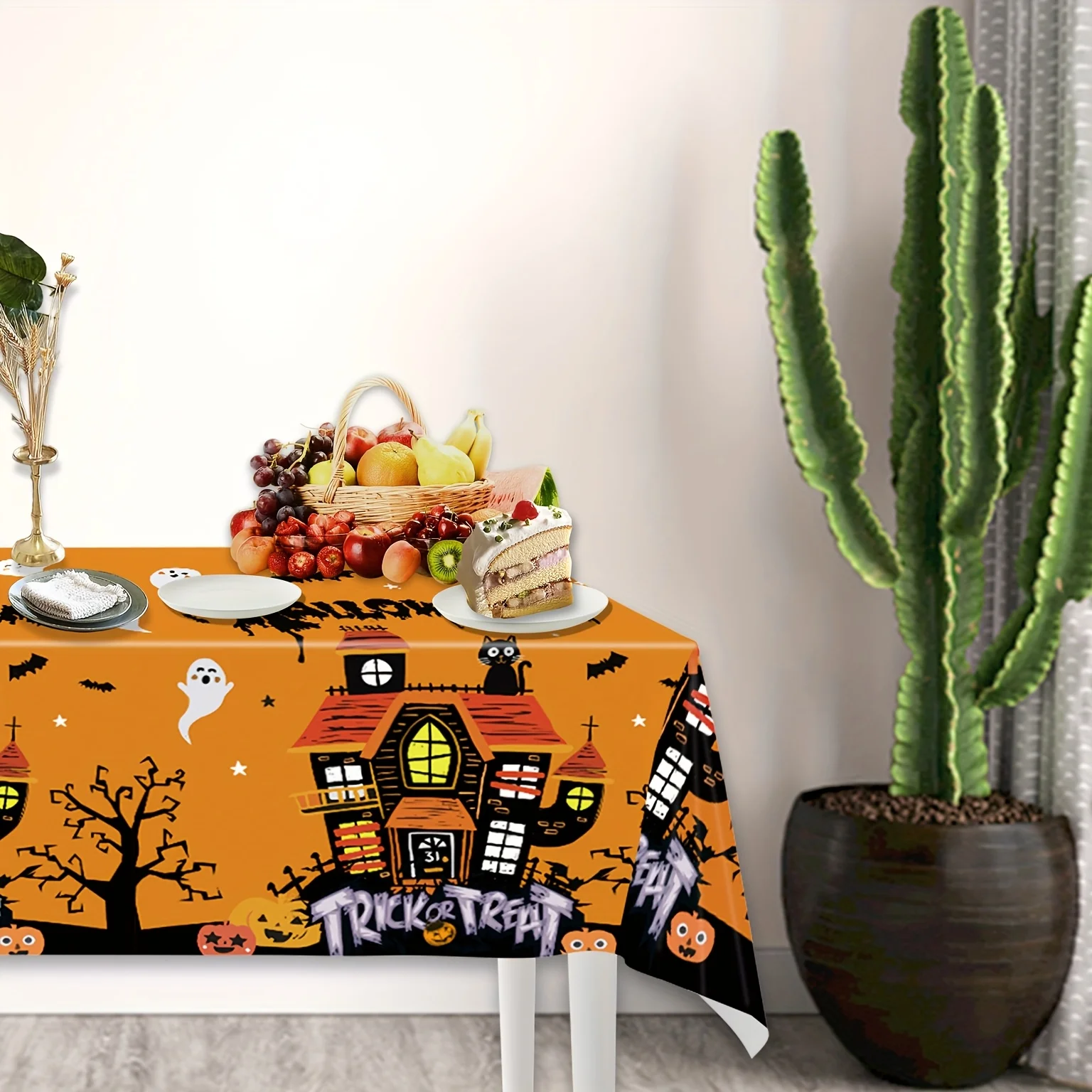 Halloween Theme Tablecloths Pu - Table Cloth Disposable 评论和价格