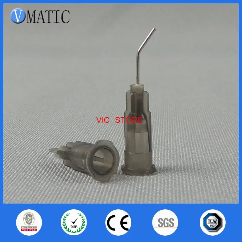 

High Quality 100 Pieces 22G 45 Bent Degree 0.5'' 1/2 Inch Glue Dispensing Needle Bayonet Type Needles