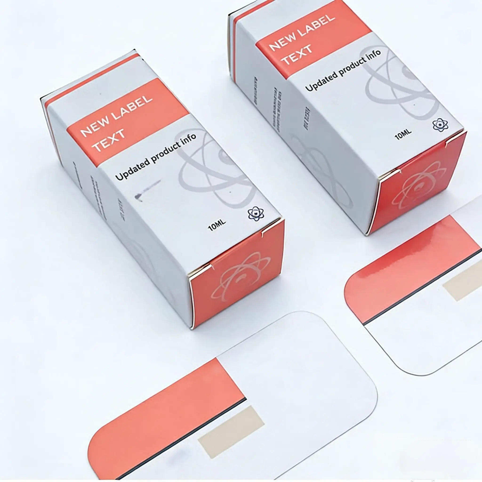Custom Skincare Packaging Set Clear Vinyl Labels And Luxury Paper Boxes For 3ml 5ml 10ml Peptide Vials