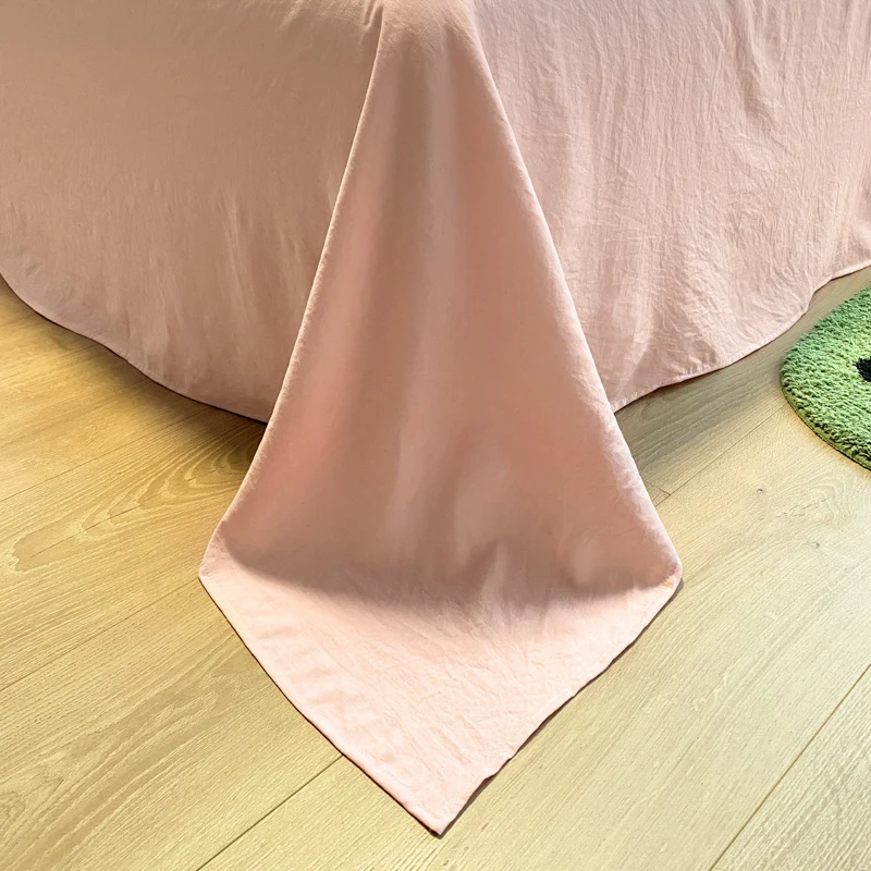 Ins Black Bowknot Bedding Set Pink Duvet Cover Flat Sheet Single Double Size Princess Bed Linen Girls Washed Cotton Quilt Cover