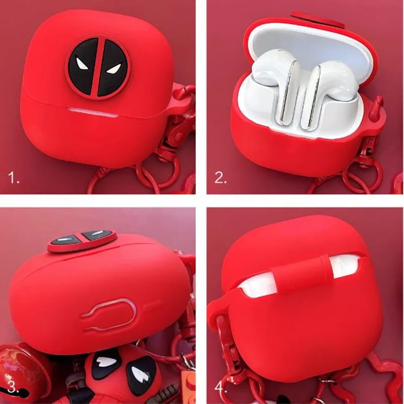 Marvel Deadpool Earphone Case Cover for Xiaomi Buds 5 Silicone Wireless Earbuds Charging Box Protector Shell With Keychain