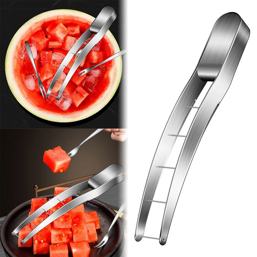 

Watermelon Cutter Slicer 304 Stainless Steel Safe Watermelon Fruit Knives Cut Watermelon Into Cubes Knife Kitchen Gadget