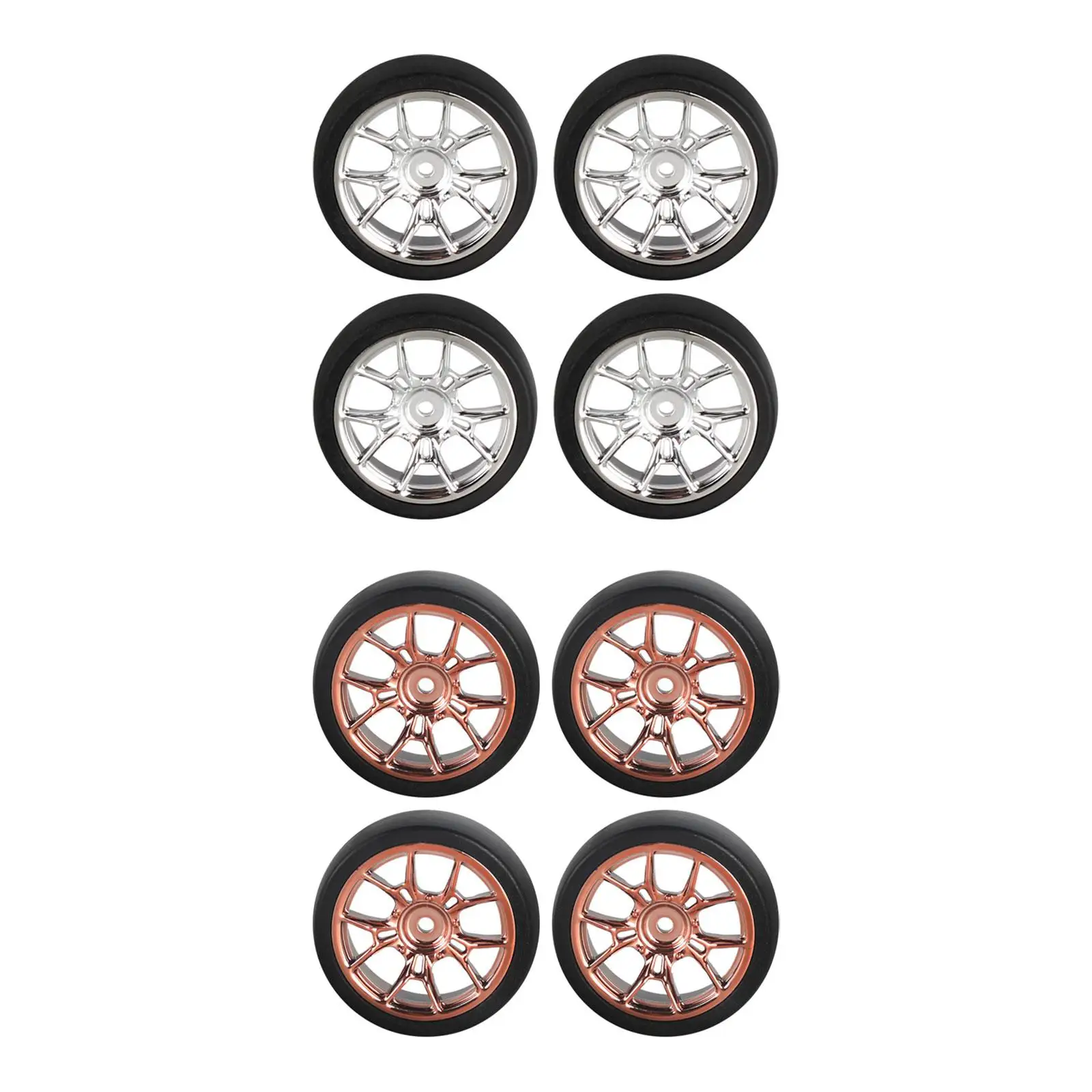 4 Pieces RC Car Drift Tires Wheel Rim and Tires Set for 1:18 RC on Road Touring Drift Truck DIY Modification Accessory Part